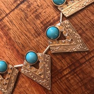 NWOT Gold and Turquoise Choker Nevklace